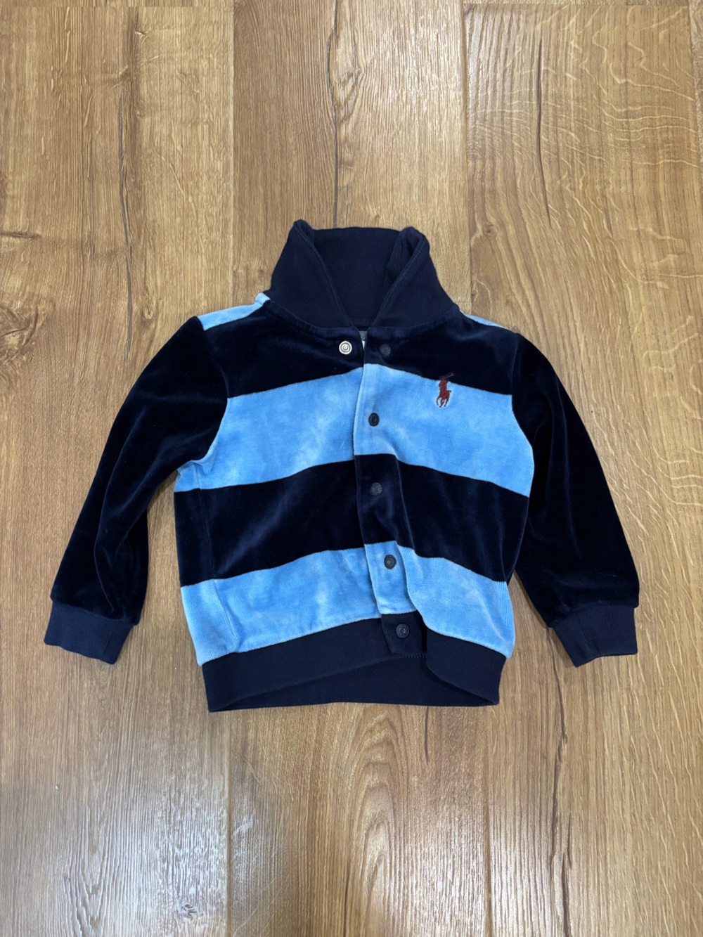 Ralph Lauren Velour Striped Bomber Jacket